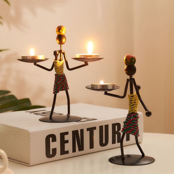 Stick Figure Tea Light Candlestick