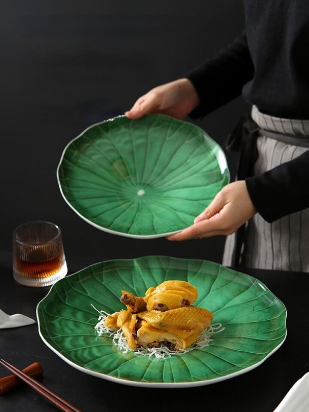 Lotus Leaf Ceramic Plate