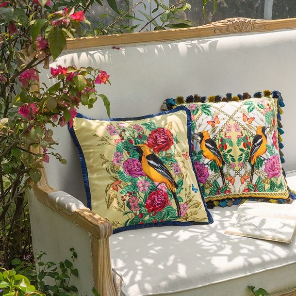 Forest Multicolored Velvet Pillow Cover
