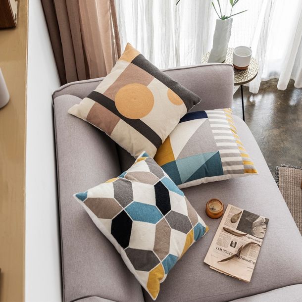 Abstract Designed Cotton Cushion Covers
