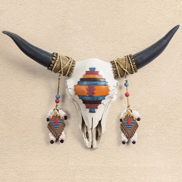 Boho Bull Head Statue