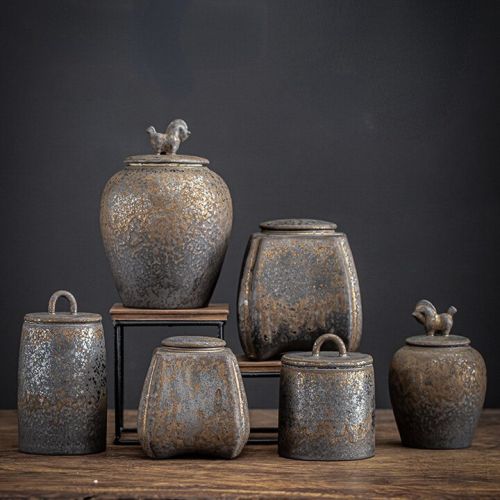 Vintage Stoneware Tea Organizer