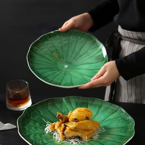 Lotus Leaf Ceramic Plate