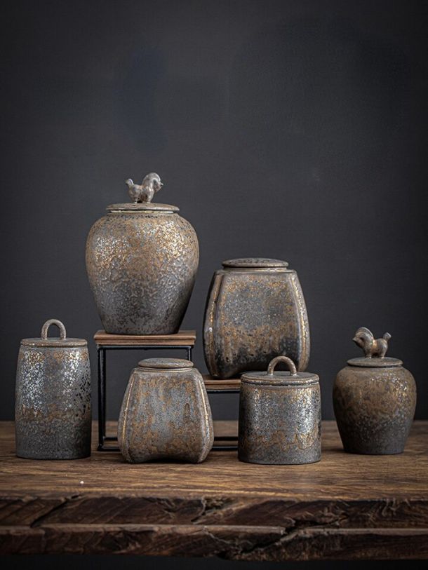 Vintage Stoneware Tea Organizer