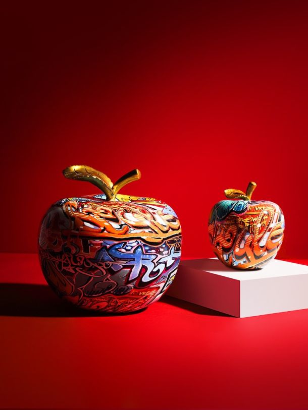 Graffiti Apple Sculpture