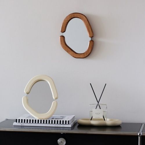 European Retro Wooden Mirror