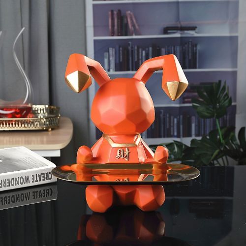Rabbit Statue With Tray