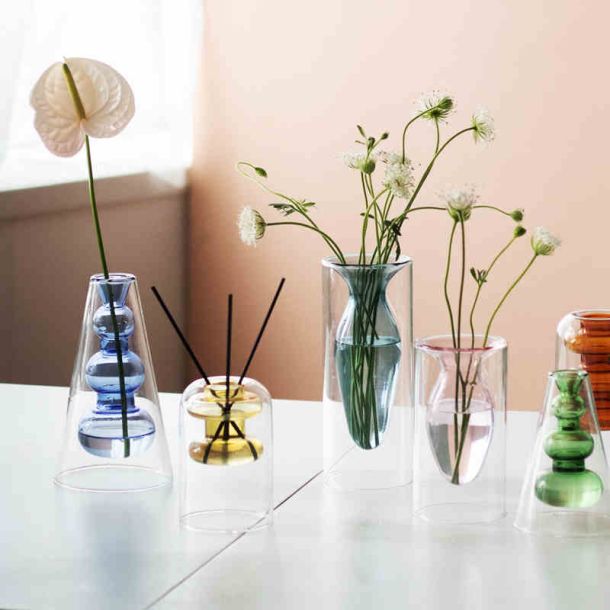Colorful Transparent Hydroponic Vases