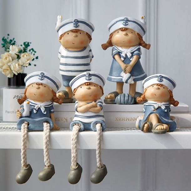 Navy Elf Doll Figurines