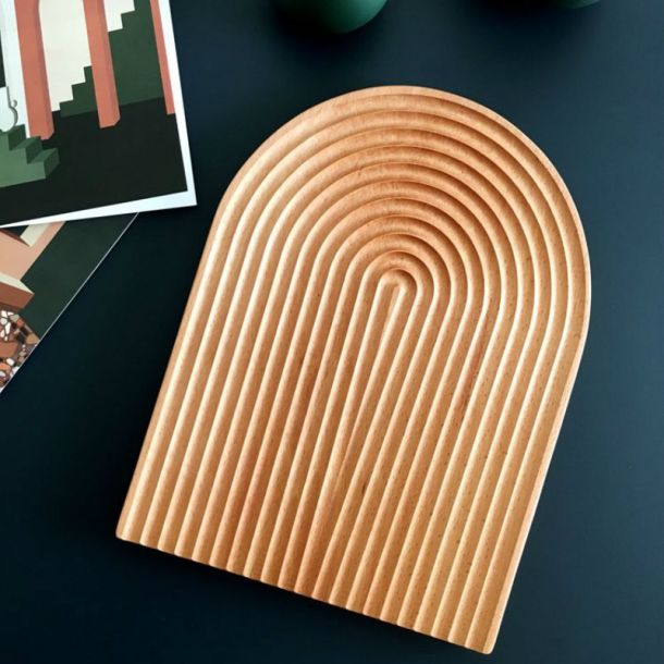 Striated Wooden Coaster