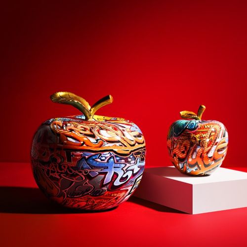 Graffiti Apple Sculpture