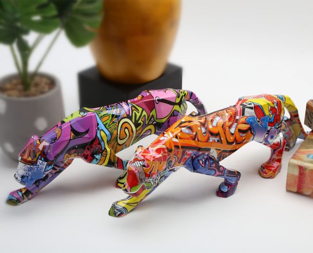 Graffiti Leopard Sculpture