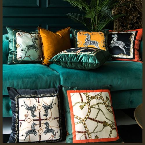 Zebra Printed Velvet Pillow Covers