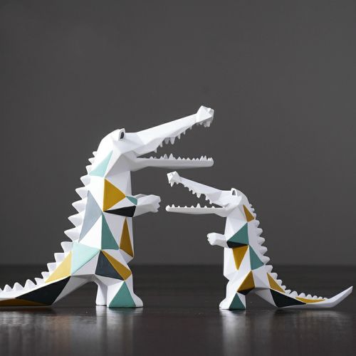Geometric Crocodile Figurine