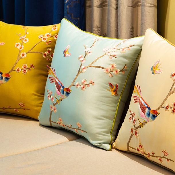 Japanese Bird Pillow Case