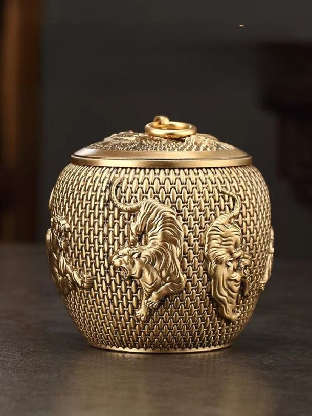 Where's the Tea Brass Tea Box