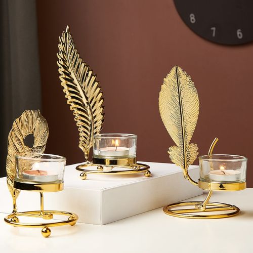 Golden Iron Tea Light Holder