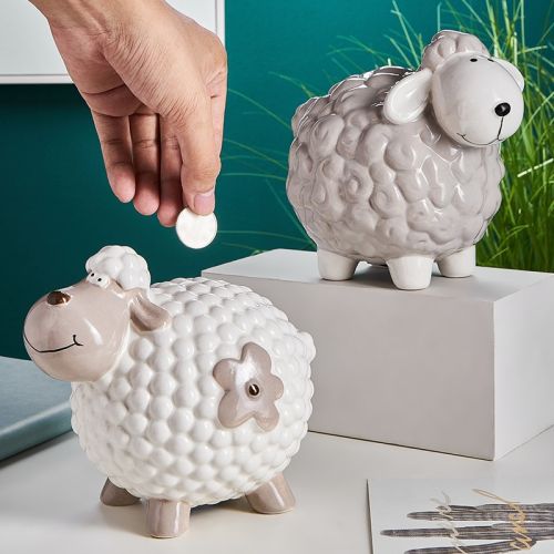 Ceramic Sheep Coin Bank