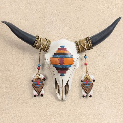 Boho Bull Head Statue