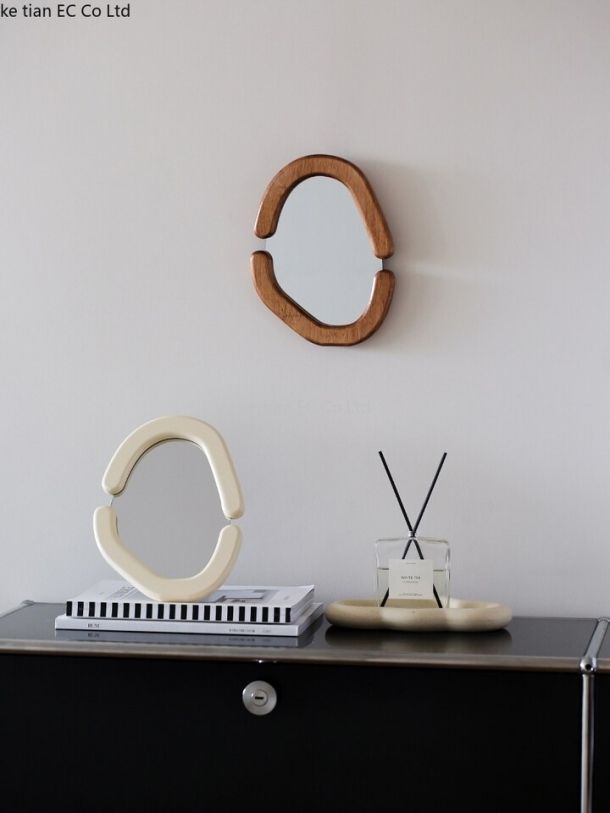 European Retro Wooden Mirror