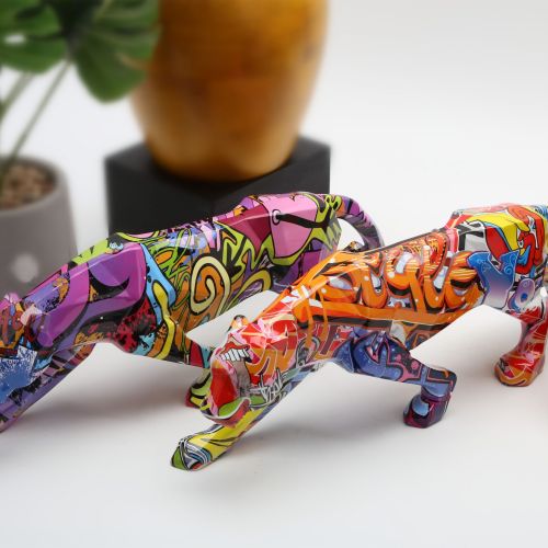 Graffiti Leopard Sculpture