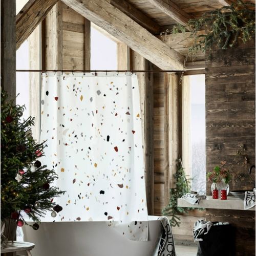 Grindstone Print Polyester Curtain