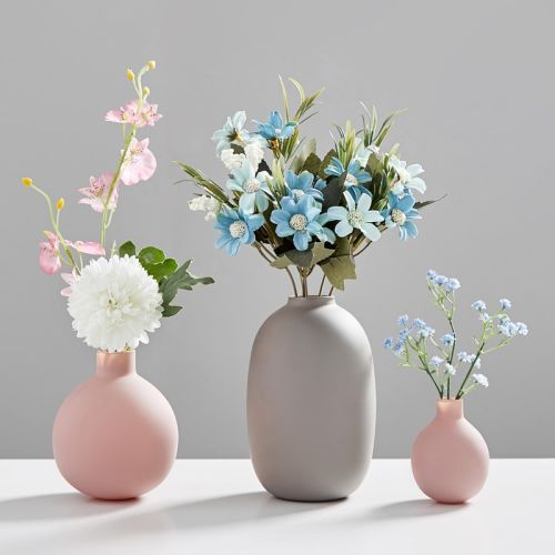Pastel Frosted Glass Flower Vase