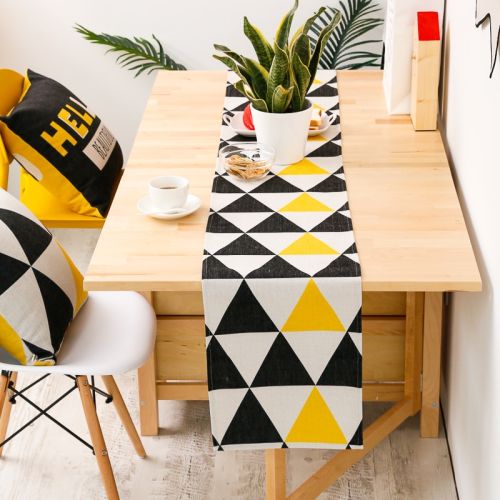 Linen Cotton Geometric Table Cloth