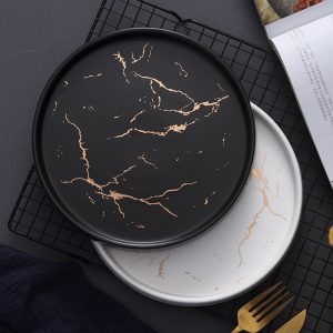 Gold Inlay Ceramic Plate