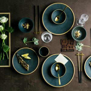 Gold Edge Ceramic Tableware