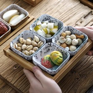 Japanese Grid Fruit/Snack Serving Trays
