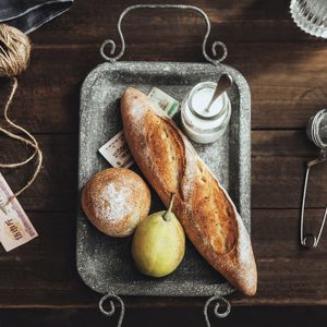 European Handcrafted Metal Tray With Handle