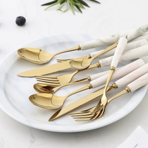 Golden Ceramic Cutlery Set