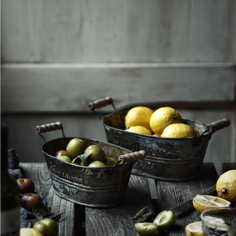 Vintage Metal Storage Basket - Image 2