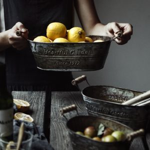 Vintage Metal Storage Basket