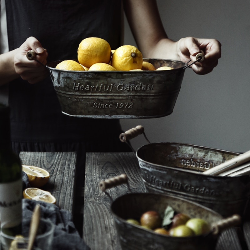 Vintage Metal Storage Basket