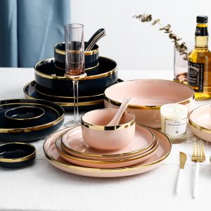 Gold Lined Ceramic Tableware