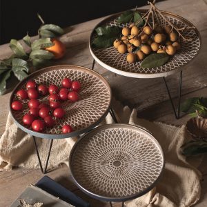 Wrought Iron Round Tray Racks