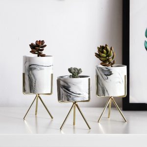 Marble Pattern Tabletop Planter