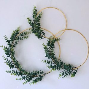 Gold Color Floral Hoop