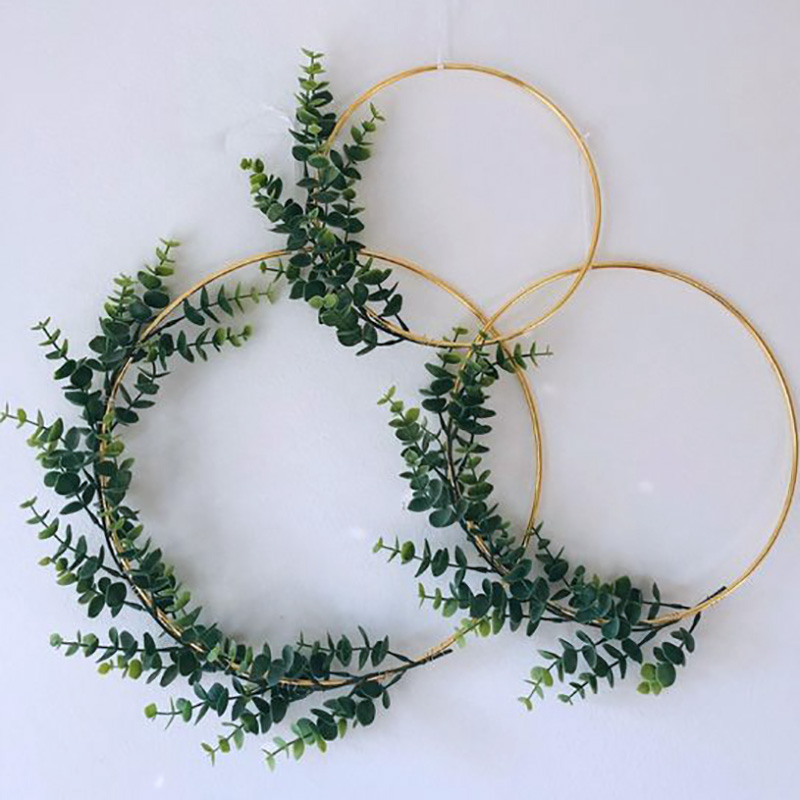 Gold Color Floral Hoop