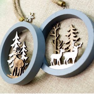 Wooden Christmas Tree Hanging Pendant