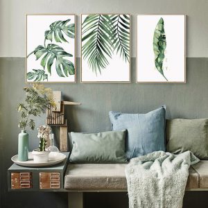 Tropical Green Leaves Canvas