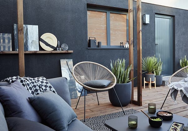 Decoration In Black And Wood