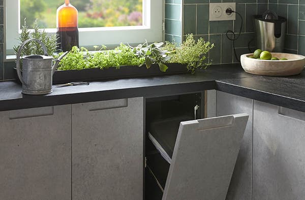 An indoor mini vegetable patch