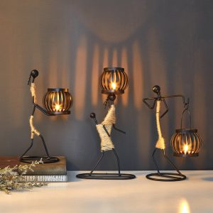 Stick Figure Tealight Candlestick