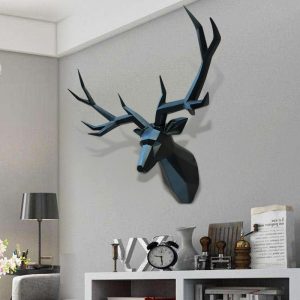 Large Geometric Deer Sculpture