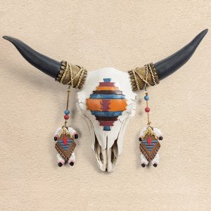 Boho Bull Head Statue