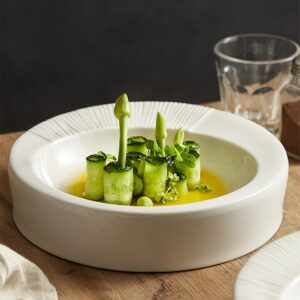 White Cylindrical Ceramic Plate